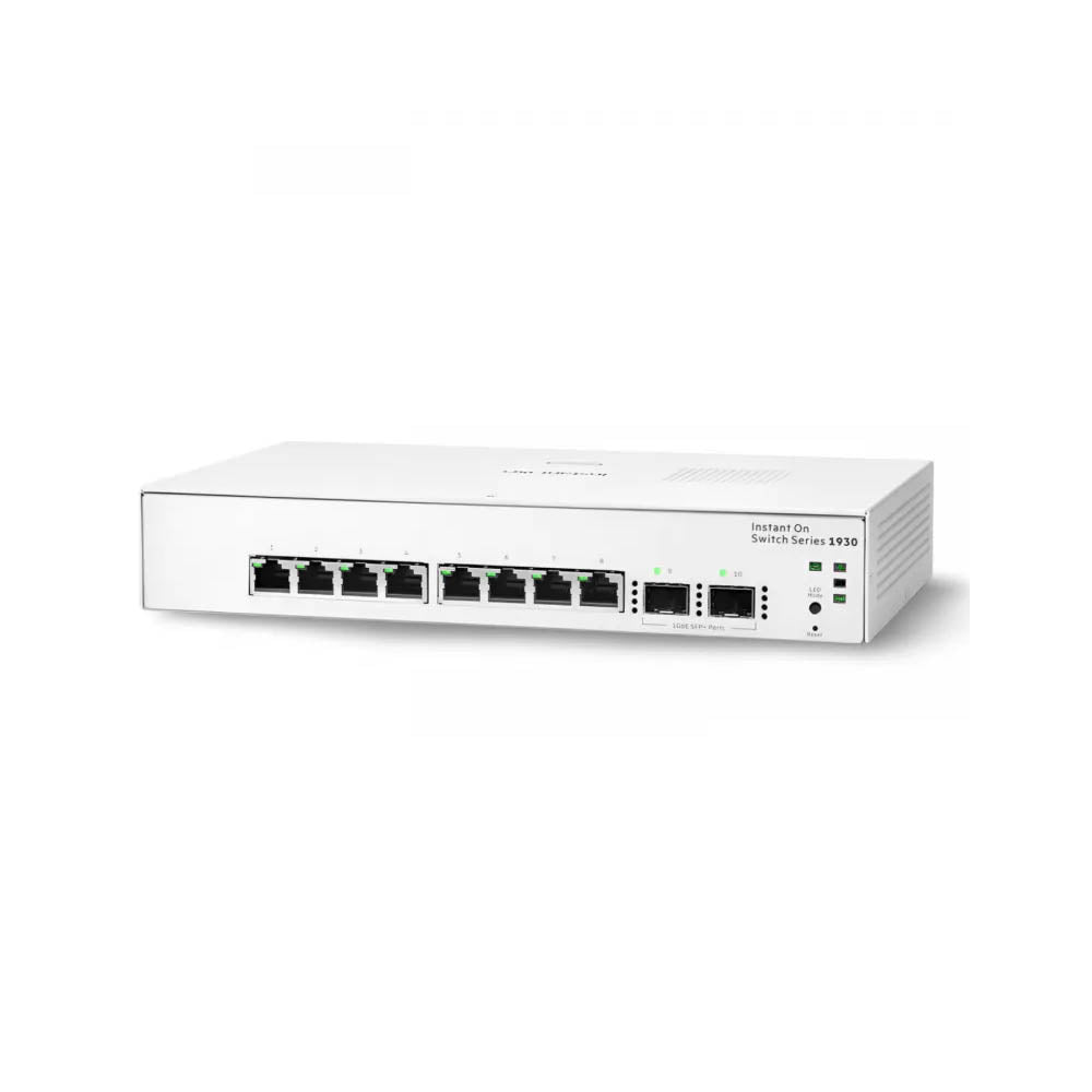 Switch 8 Portas HPE Aruba 1930 Gigabit 10/100/1000 + 2 Portas SFP Gerenciavel Instant On - JL680A