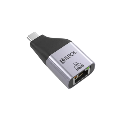 Mini Adaptador Usb Tipo C 3.1 Para Rj45 10/100/1000 (Placa De Rede Usb) Ethernet Gigabit  Hebros AD-278