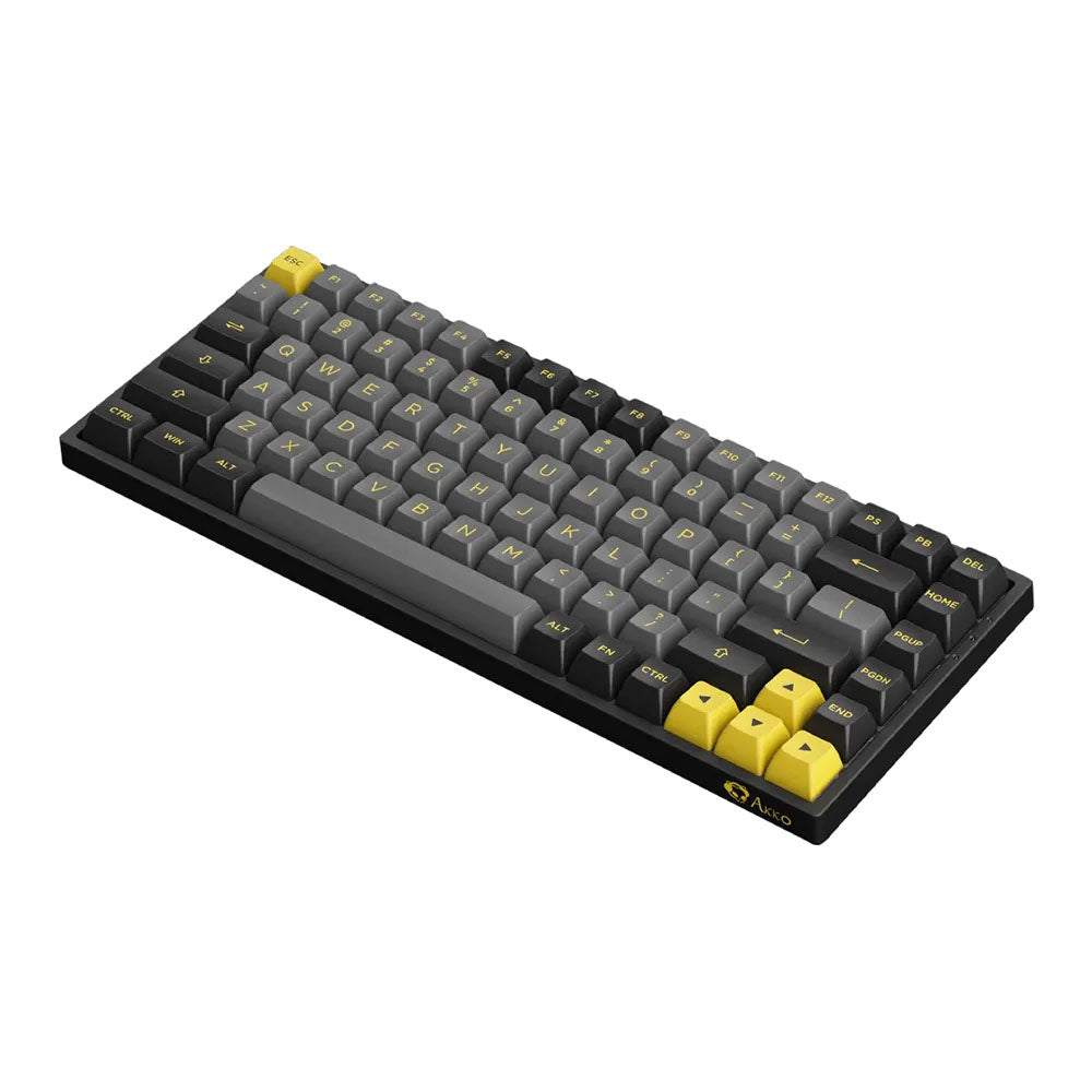 Teclado Gamer Mecanico Akko Asa 3084B Plus Switch Jelly Pink Preto e Amarelo