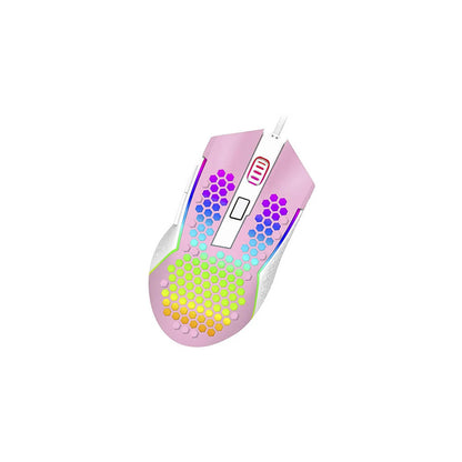 Mouse Gamer Redragon Reaping Elite 32000dpi 6 Botões RGB Rosa e Branco - M987PW-P