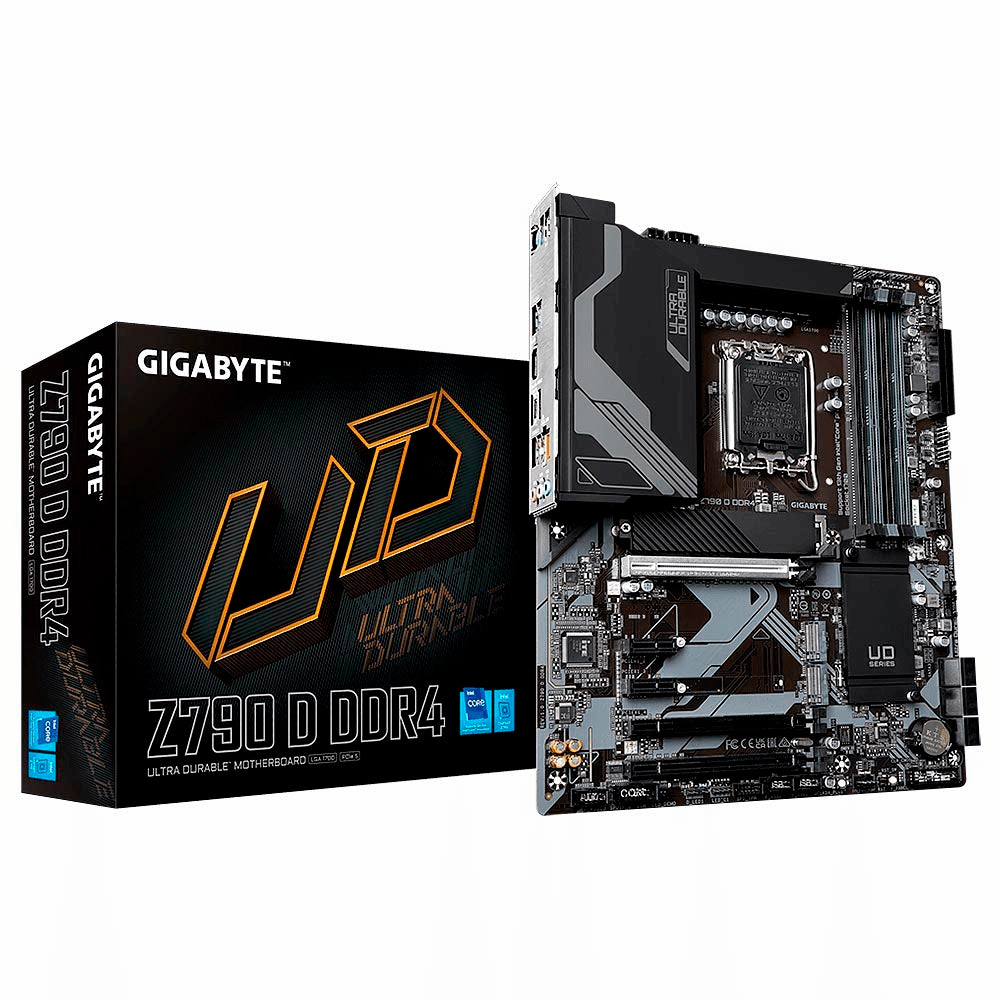 Placa Mae Gigabyte Z790 D UD Atx Lga 1700 Ddr4 Hdmi Displayport M.2 NVME USB-C (12a, 13a e 14a Geração) - Z790 D DDR4 1.