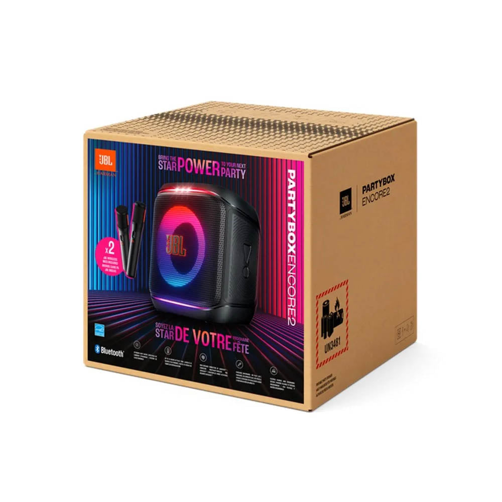Caixa De Som Portátil Bluetooth Jbl PartyBox Encore C/ 2 Microfones Preta