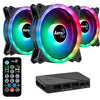 Kit 3 Coolers Fan para Gabinete Duo 12 Pro ARGB C/ Controladora e Controle Remoto Aerocool