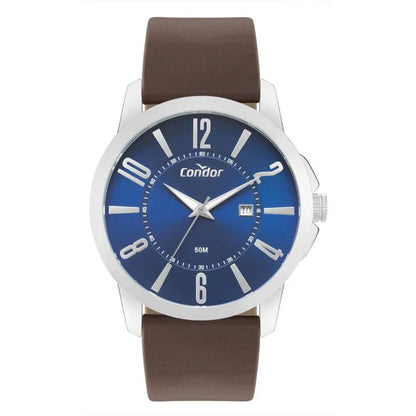 Relógio de Pulso Condor Azul C/ Pulseira Marrom - CO2115MYA/5A