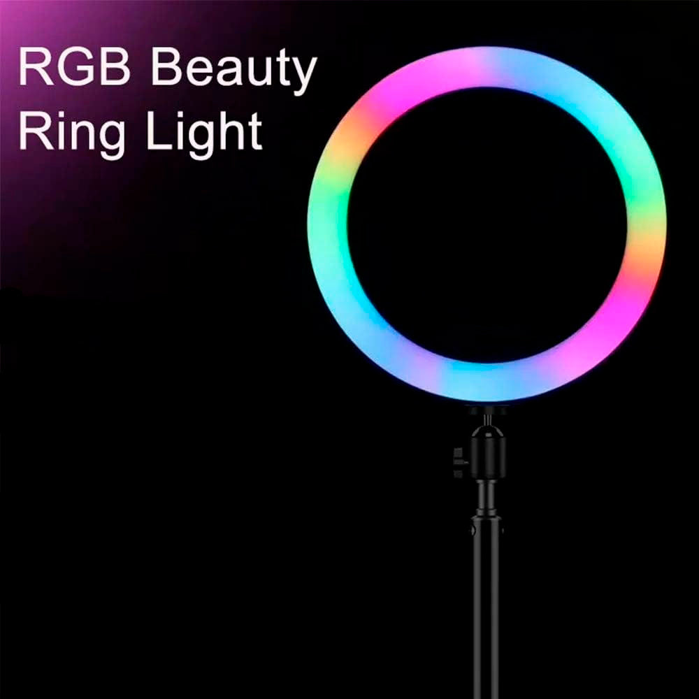 Anel De Luz Ring Light RGB Led RGB10 C/ Tripé de Chão - MJ26