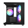 Gabinete Gamer Vinik G-Cube Aquario Mid Tower C/ Frente e Lateral em Vidro Temperado C/ 3 Fans Preto - GGGCVBK