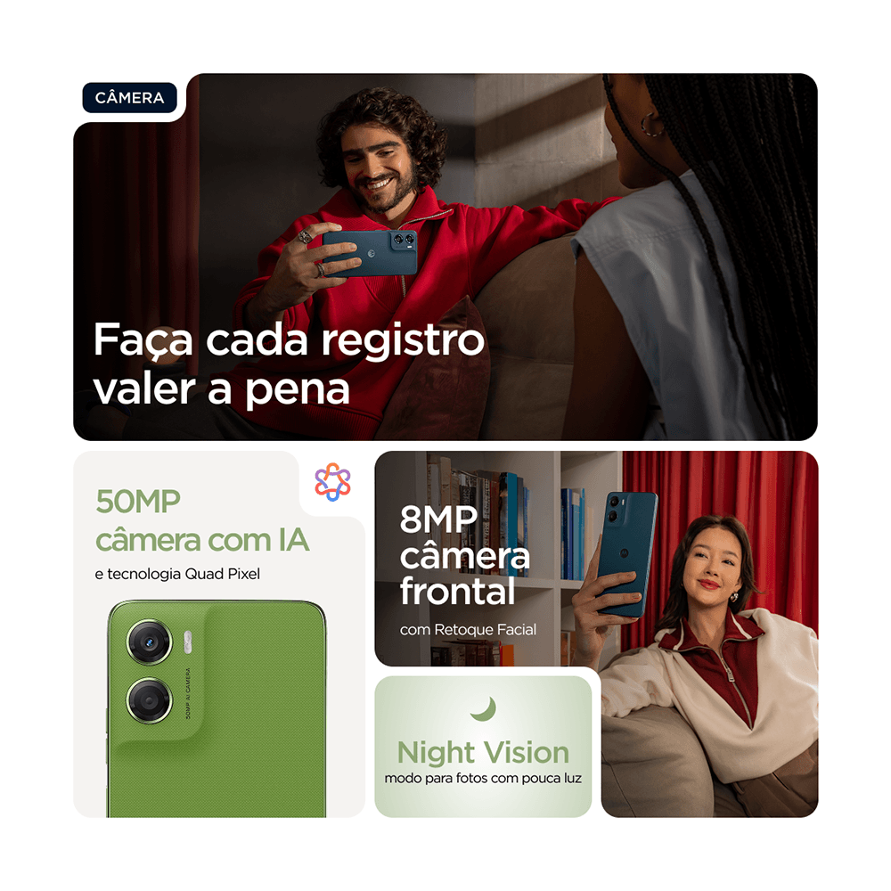Smartphone Motorola Moto G06 4gb 256Gb Android 15 Verde - XT2535-1