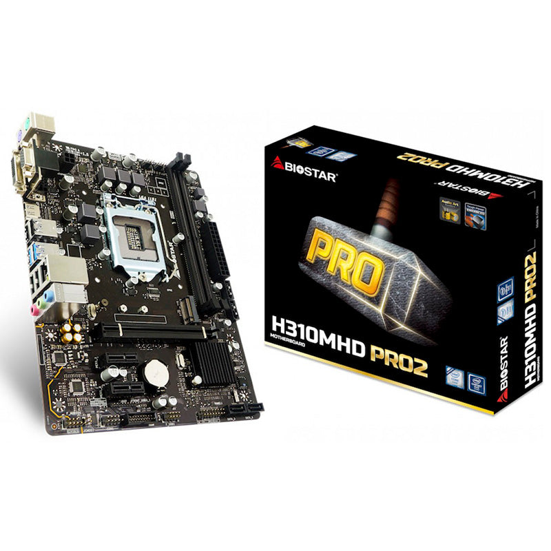 Placa Mae Biostar H310 Mhd Pro2 Intel Ddr4 Hdmi Vga Socket 1151 (8a E 9a Ger Intel)