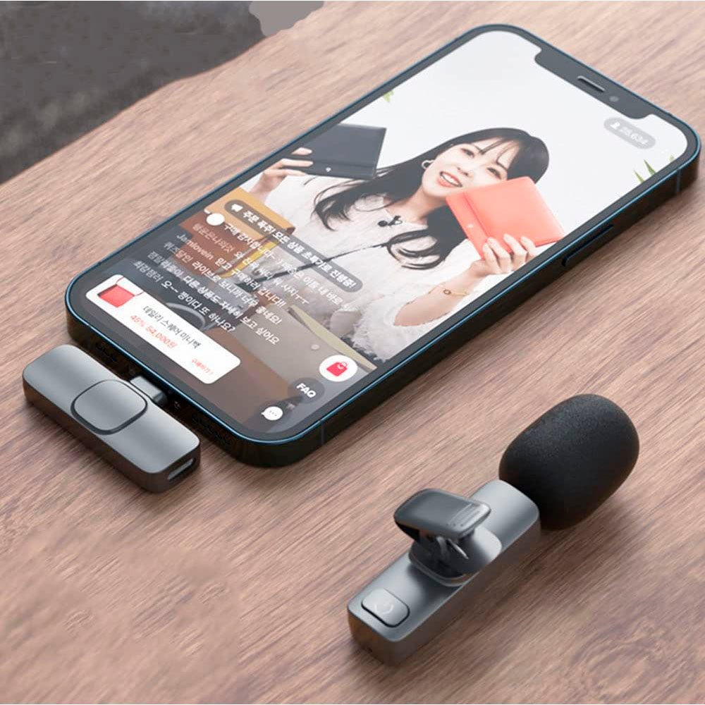 Microfone Sem Fio Wireless Lapela Lightning p/ Iphone - F1