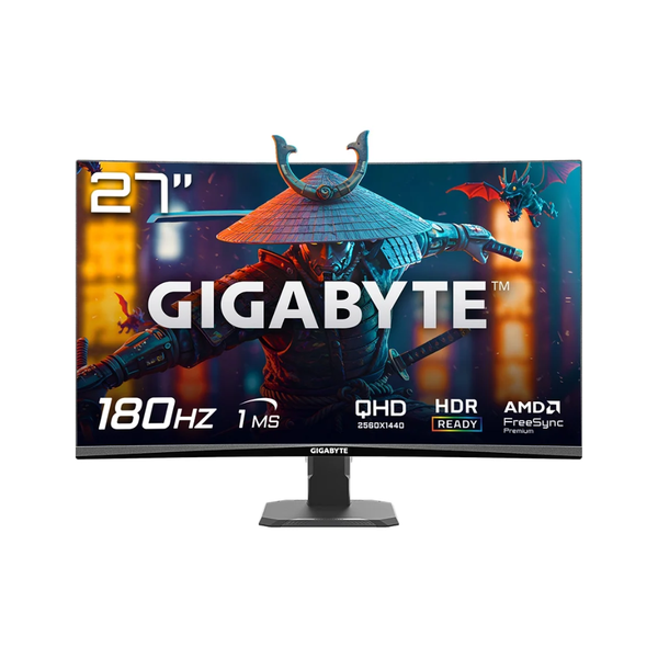 Monitor Gamer Gigabyte Led 27" Pols Curvo QHD 180HZ 1ms Preto - GS27QCA