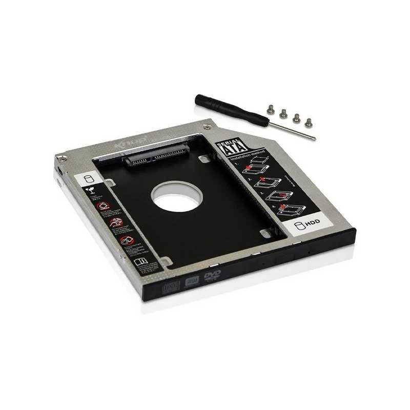 Case caddy gaveta para 2o. Hd ou ssd no dvdrw do notebook Knup Kp-hd010  9.5mm