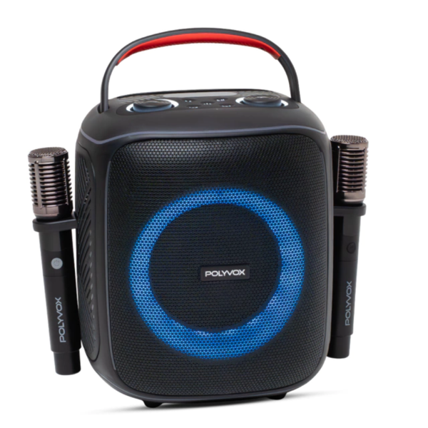 Caixa De Som Bluetooth Polyvox Karaokê 160w C/ RGB e 2 Microfones Preta - XK-1