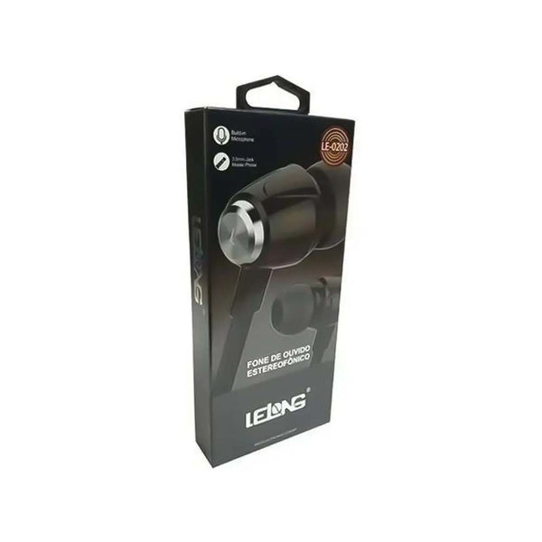 Fone De Ouvido Intra Auricular P2 Com Fio Lelong Estéreo Preto - LE-0202