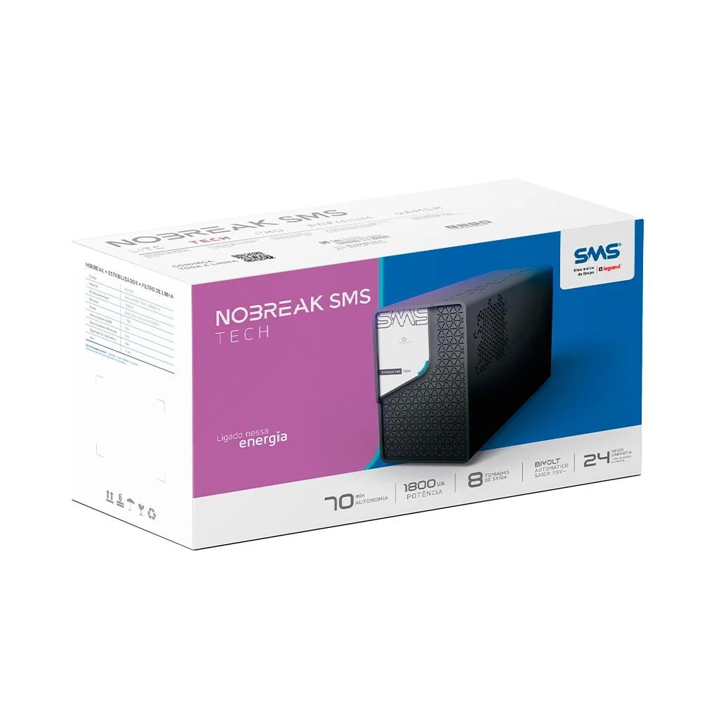Nobreak 1800va Sms Tech E Bivolt Auto S 110v - 29307