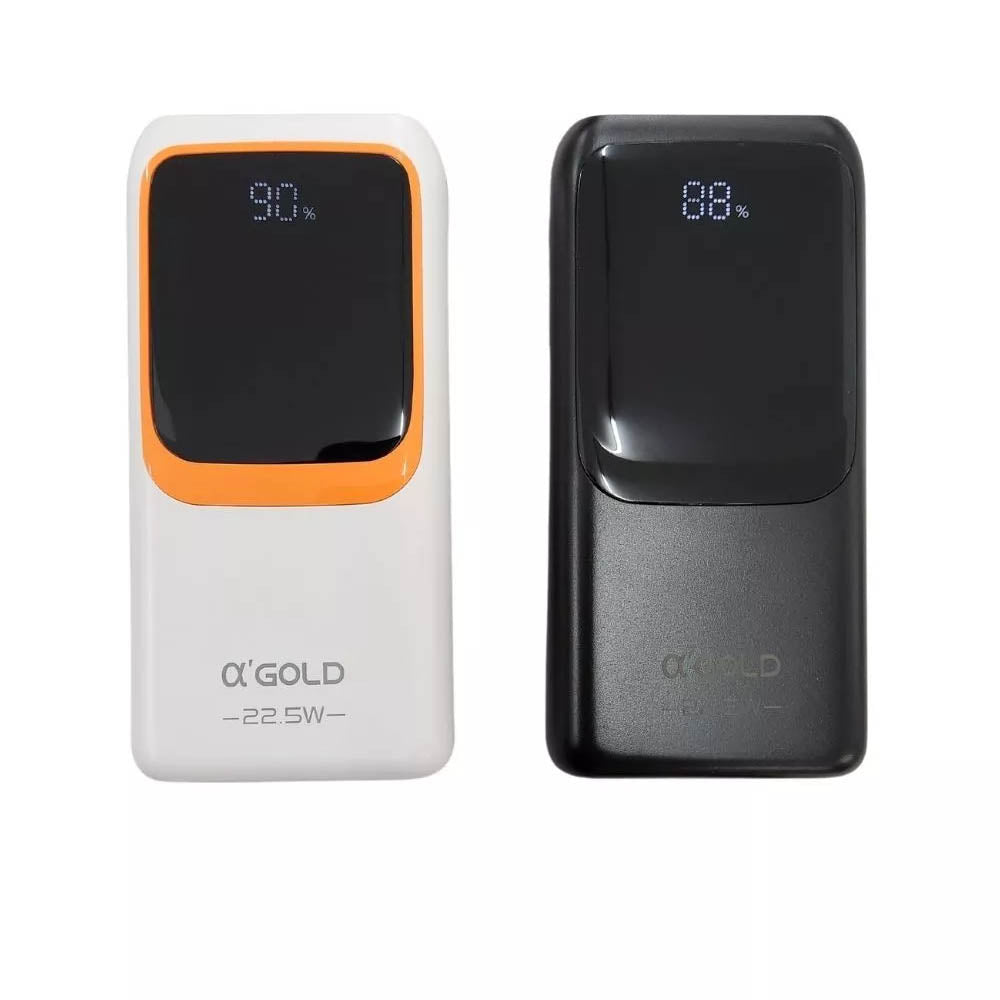 Carregador Portátil Power Bank AGold 20000Mah Turbo PD 22.5W Usb Tipo C e Lighting Preto - BTE-40