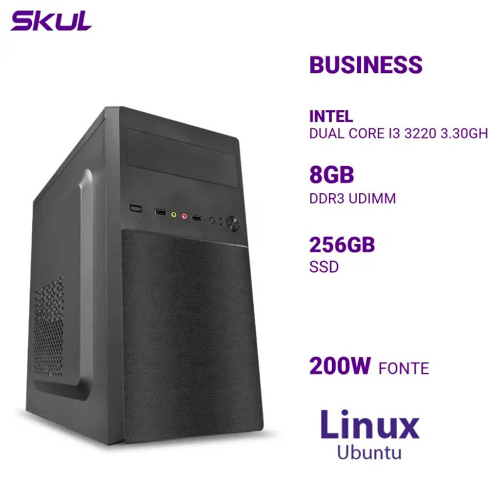 Computador Truedata Skul b300 Intel I3-3220 3.3Ghz 8gb Ssd 240gb Fonte 200w