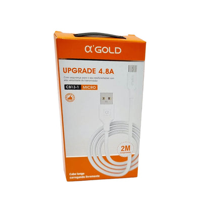Cabo de Dados V8 Micro Usb 4.8A 2mt aGold - CB13-1