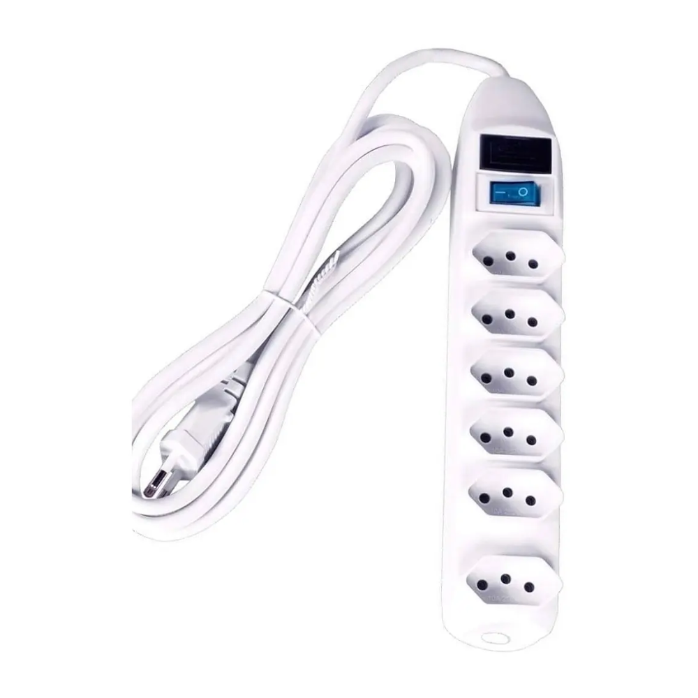 Extensão Elétrica 6 Tomadas Bivolt Fusível 3mts Xtrad