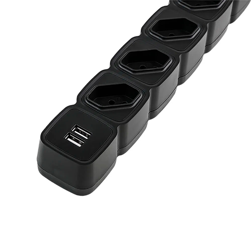 Filtro de Linha 4 Tomadas Intelbras C/ 2 Usb Preto EPE 204 - 4824205