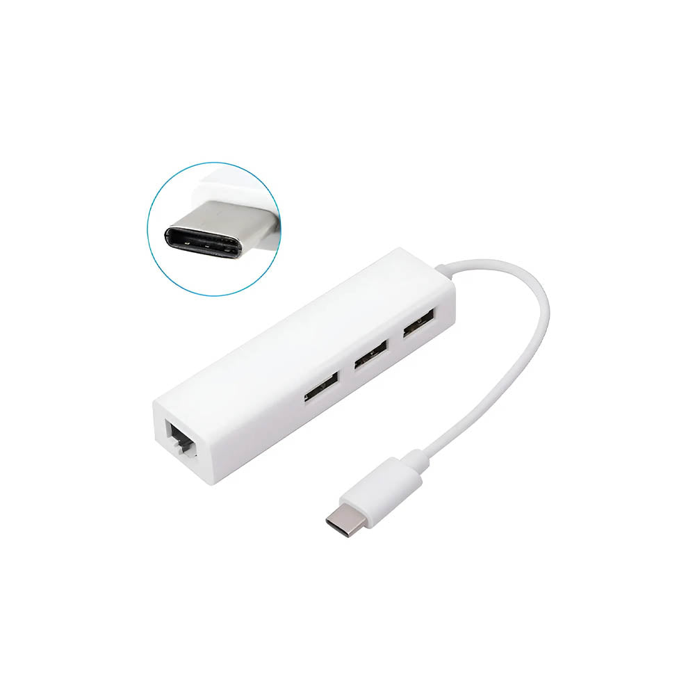 Adaptador USB Tipo C Para RJ-45 + 3 USB 2.0 It Blue - LE-5575