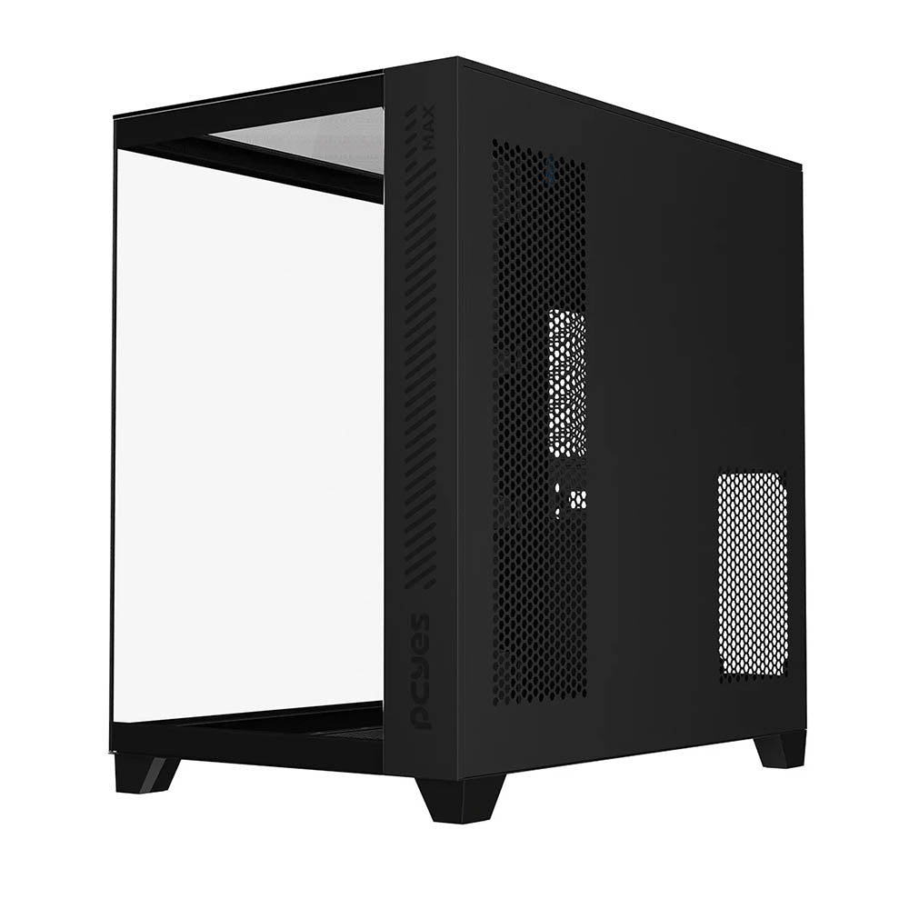 Gabinete Gamer PCYes Mid Tower Forcefield MAX Black Vulcan Preto Com Lateral e Frente em Vidro Temperado - GFFMAXBV