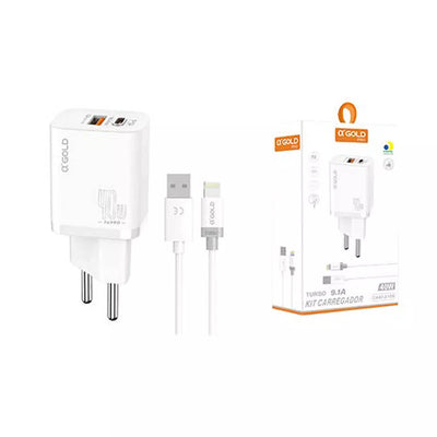Carregador De Parede aGold Usb Lightning Tipo C Turbo 40W 9.1A - CA42-2