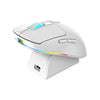 Mouse Gamer Sem Fio Recarregável C/ Base Warrior Magnus 6 Botoes 10000dpi Branco - MO422