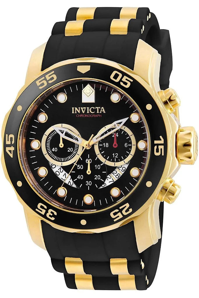 Relógio de Pulso Invicta Pro Diver Preto / Dourado Truedata