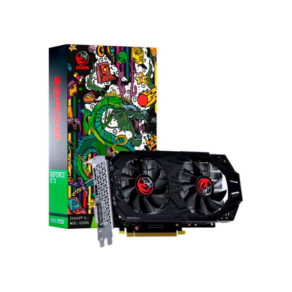 Placa De Video 4Gb GTX 1650 Gddr6 PCYes Super Nvidia Geforce 128bits Dual Fan DisplayPort Hdmi Dvi - PAK1650S4GBDF
