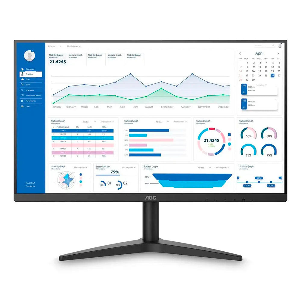 Monitor Led 27 Pols Aoc 27B1HM 1920 X 1080 75Hz Fhd Hdmi Vga