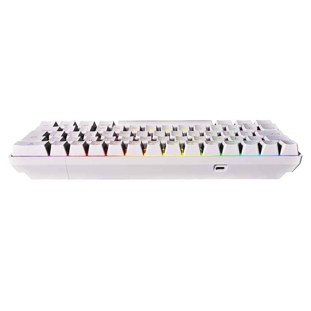 Teclado Gamer Mecanico PCYes Zot Outemu Red Hotswap Abnt2 RGB Branco - PZWOHRDRGB