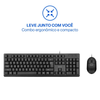 Kit Teclado E Mouse Com Fio Multi CF600 USB Preto - TC609