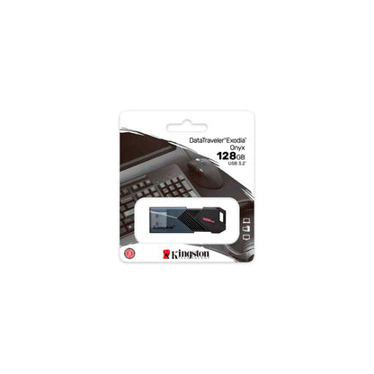 Pen Drive 128gb Kingston DataTravaler Exodia Onix 3.2 Preto - DTXON/128GB