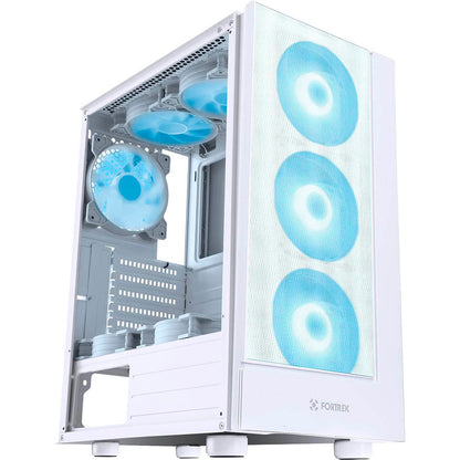 Gabinete Gamer Fortrek Cruiser Mid Tower C/ Fan Rgb e Lateral em Acrilico Branco - 80257