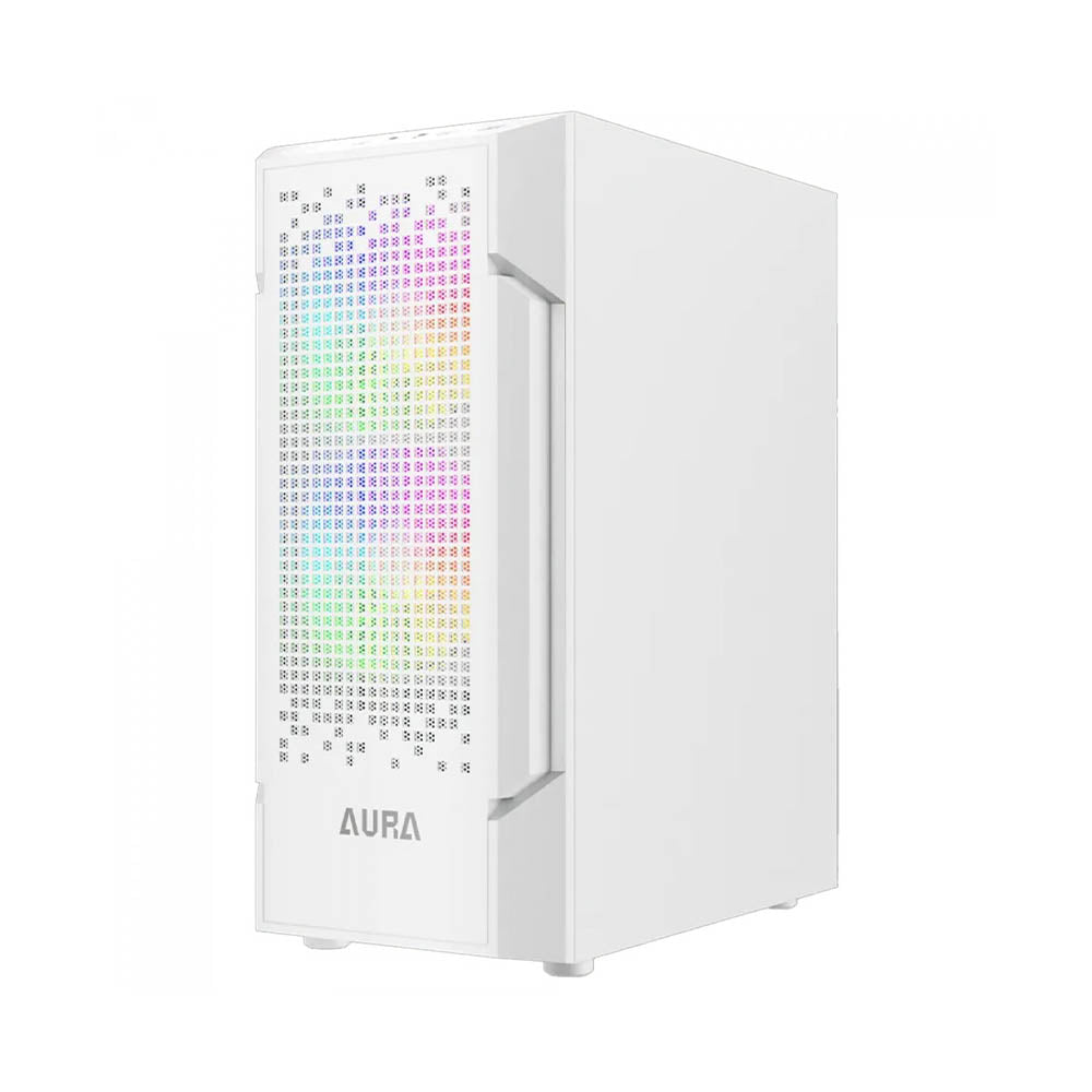 Gabinete Gamer Gamdias Mid Tower Aura GC7 WH Branco Com Lateral em Vidro Temperado + 3 Fans ARGB