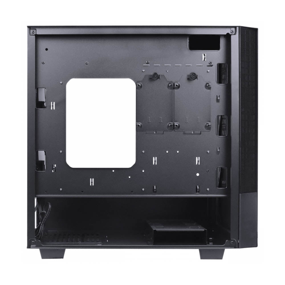 Gabinete Gamer PCYes Mid Tower Gravity Preto Com Lateral Invertida em Vidro Temperado C/ 2 Fans RGB - GRPTRGB1FV