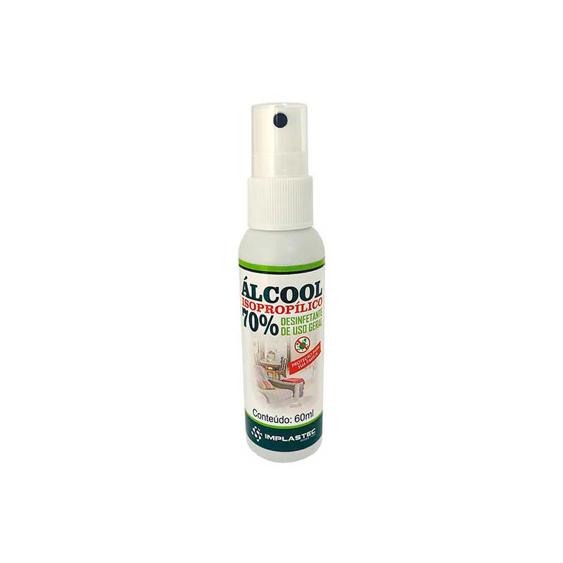 Alcool Isopropílico 70% Pump 60 ml Implastec - 65409