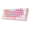 Teclado Gamer Mecanico Redragon Fizz RGB Branco Rosa/Branco Switch Azul - K617-RGB-W