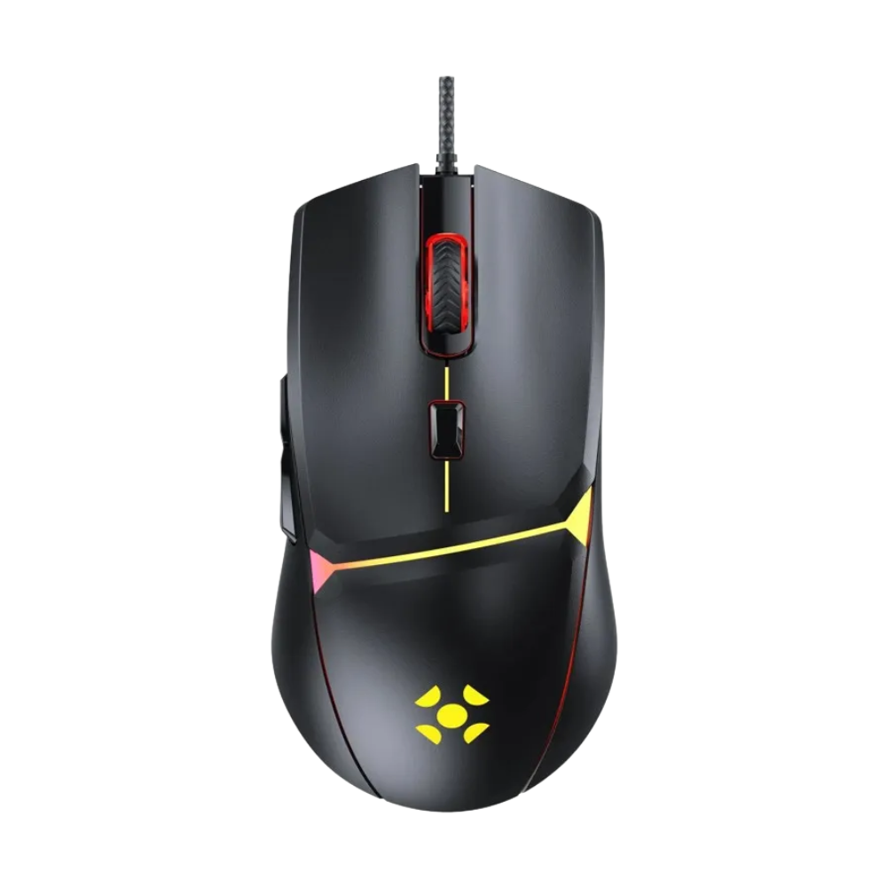 Mouse Gamer Usb Fortrek Crusader Rgb 12800 Dpi Preto