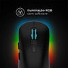 Mouse Gamer Sem Fio Recarregável C/ Base Warrior Magnus 6 Botoes 10000dpi Preto - MO421