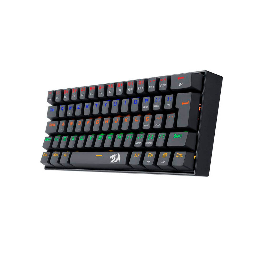 Teclado Gamer Mecânico Redragon Lakshmi Rainbow Preto Switch Preto - K606R (PT-BLACK)