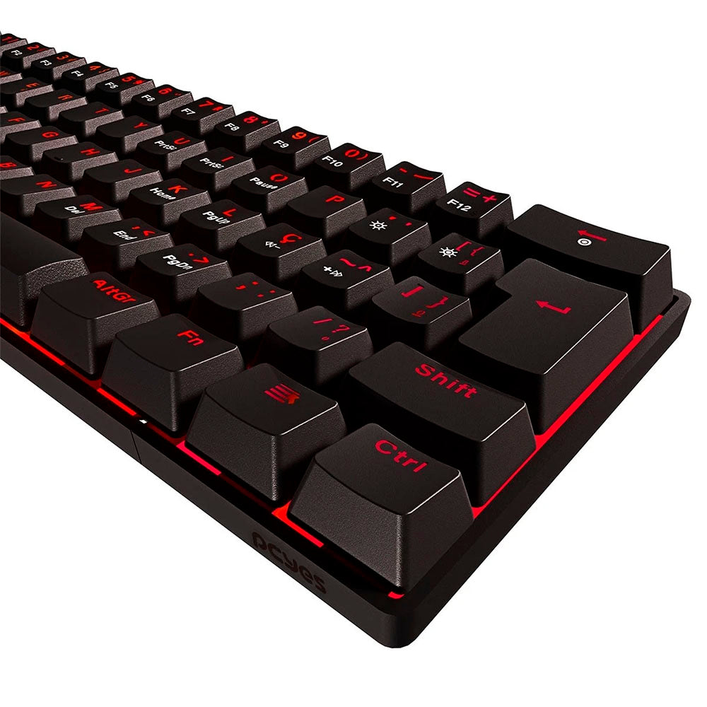 Teclado Gamer Mecanico PCYes Zot Outemu Red Hotswap Led Vermelho Preto - PZOHRDV