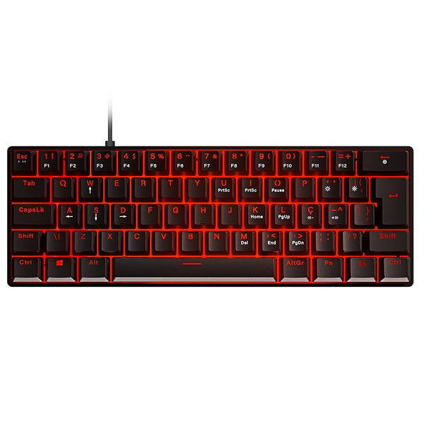 Teclado Gamer Mecanico PCYes Zot Outemu Red Hotswap Led Vermelho Preto - PZOHRDV