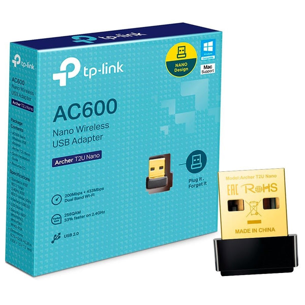 Mini Adaptador Wireless TP-Link USB AC600 Dual Band - Archer T2u Nano