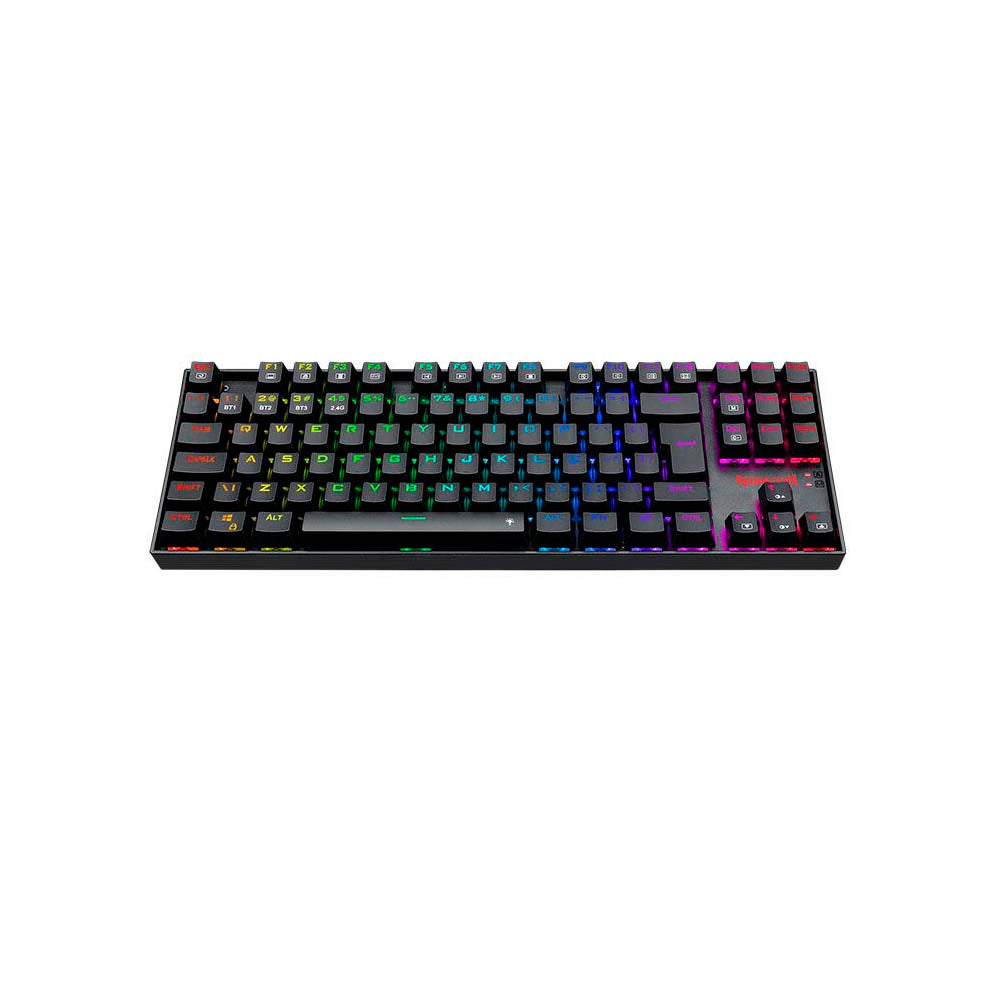 Teclado Gamer Mecanico Sem Fio Redragon Kumara Pro Wireless Rgb Preto Switch Marrom - K552RGB-BRS-B
