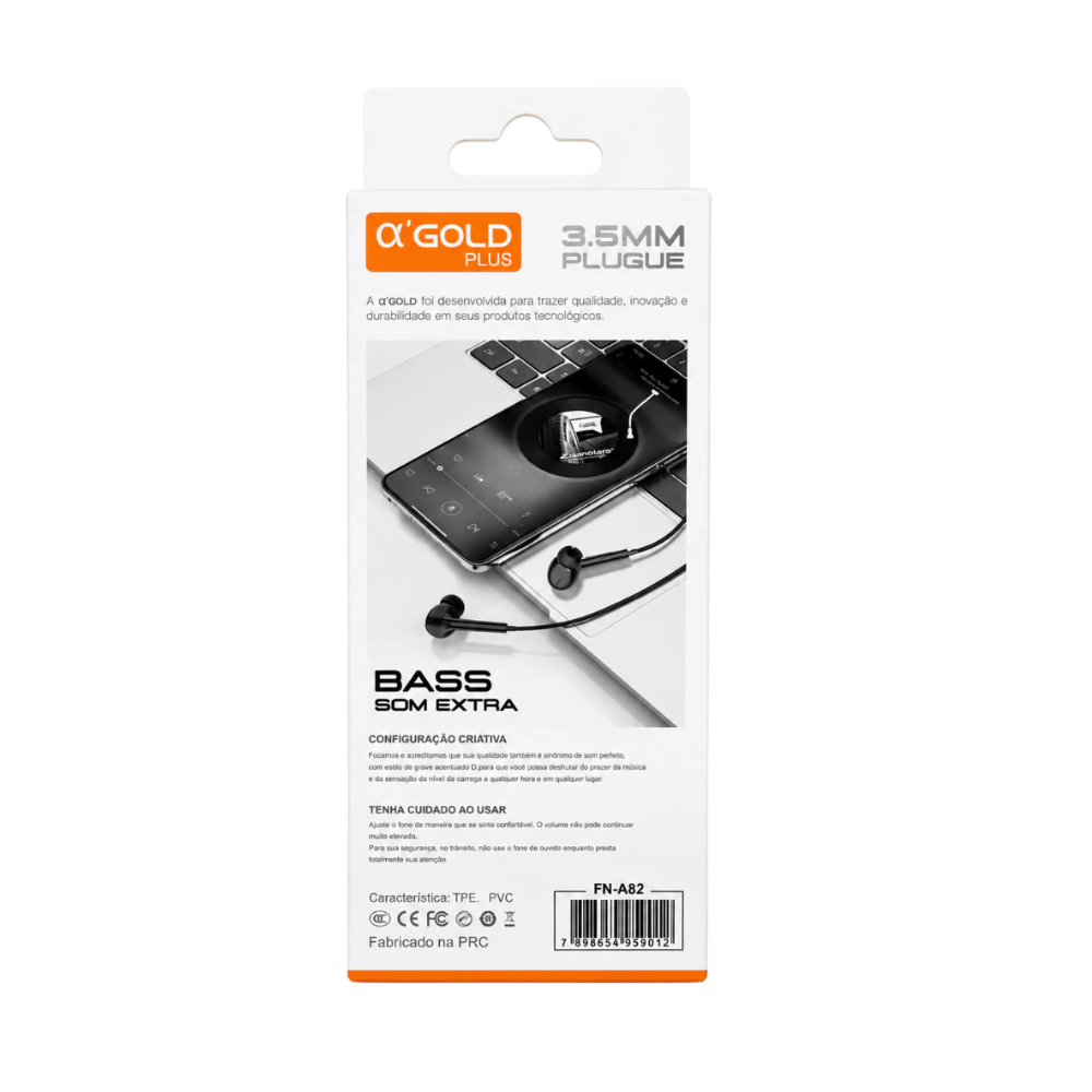 Fone De Ouvido P2 aGold - FN-A82