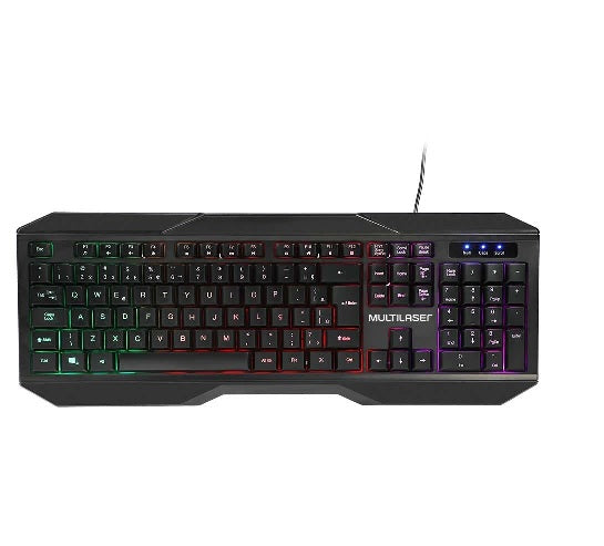 Kit Gamer Multilaser Teclado Led Abnt + Mouse Led 2400Dpi - TC239