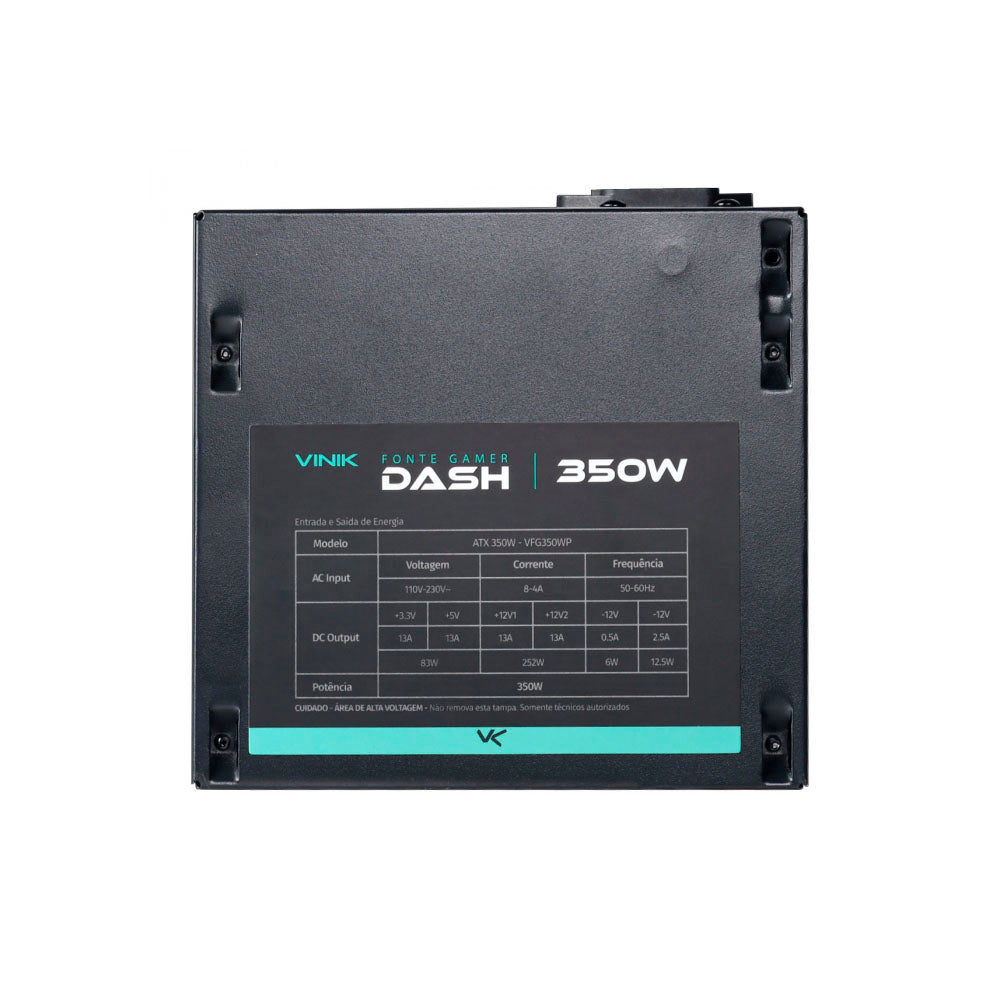 Fonte Real Atx Gamer Vinik Dash Atx 350w S/ Cabo Bivolt - VFG350WPV2