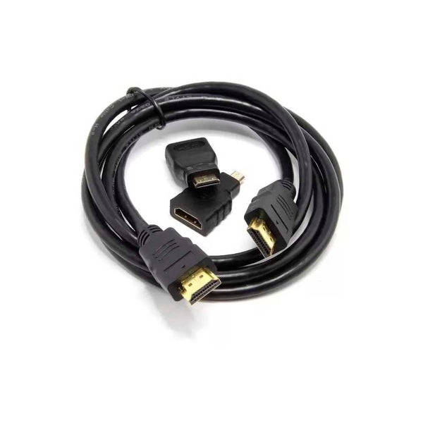 Adaptador Cabo Hdmi Para Mini Hdmi Micro Hdmi 1.5mt 3 Em 1 Full Hd LE-6623