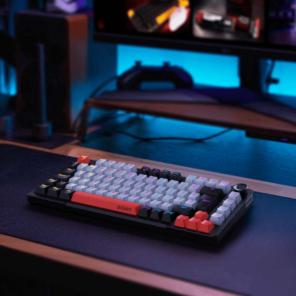 Teclado Gamer Mecanico PCYes Arkeum 75% Black Vulcan - Switch Red -AKBV75RBR